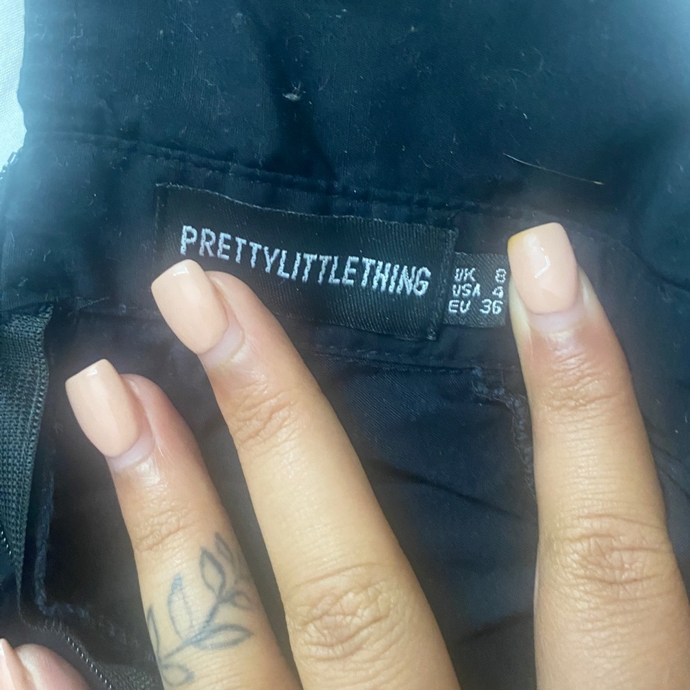 Pretty little thing black T-shirt polo button up dress